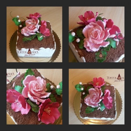 Narodeninová s ružou a popy flowers  - detail